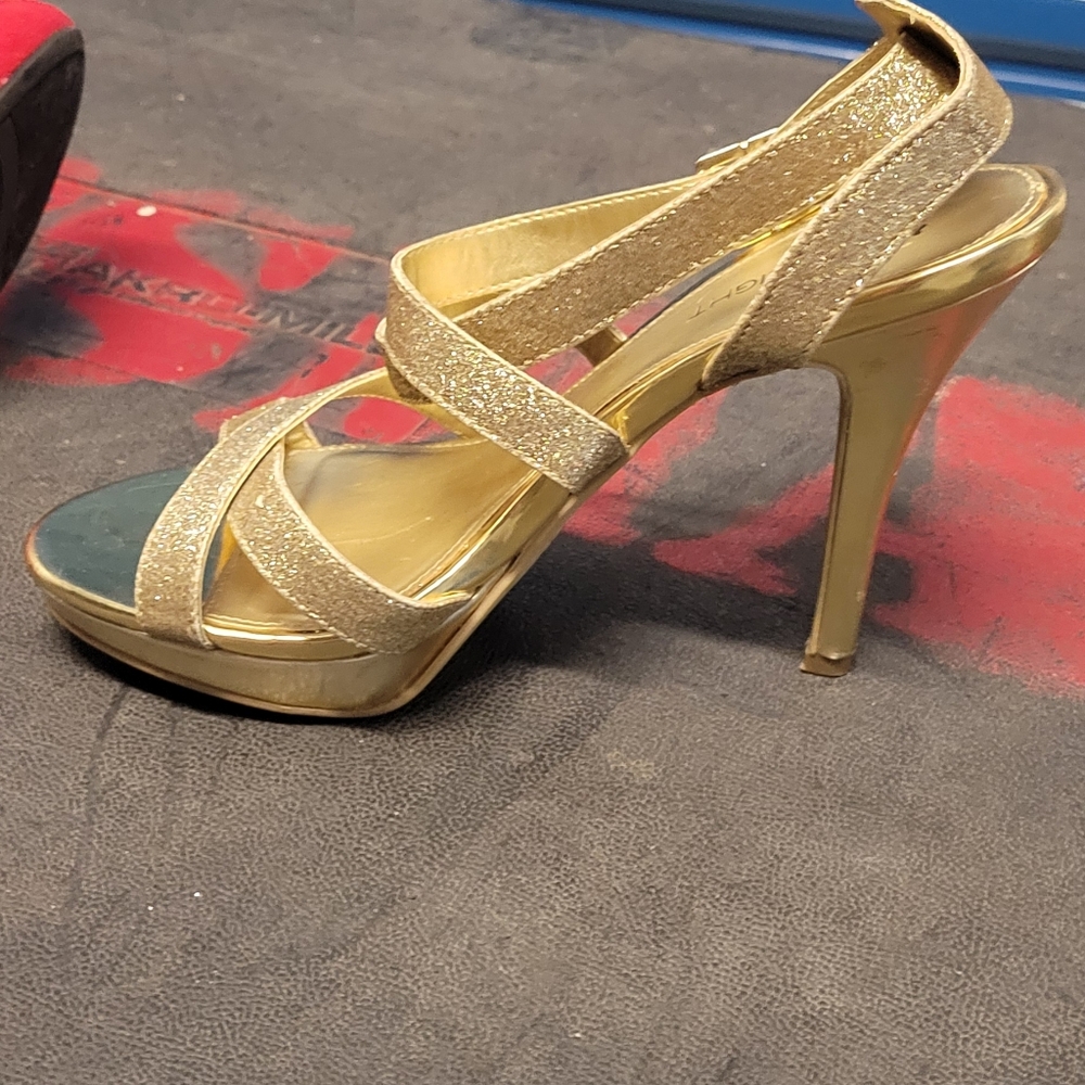 Fiona glitter gold high heels
